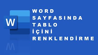 Word Sayfasının Tablo içini Renklendirme [upl. by Quennie]