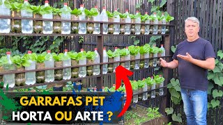 HORTA VERTICAL  ALTA PRODUTIVIDADE com garrafas PET [upl. by Maite]