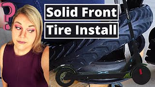 How To  Solid Front Tubeless Tire install for you Xiaomi 365 or Hover 1 Scooter 85 Tyre [upl. by Zipnick]