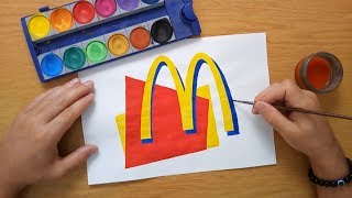 How to draw an old McDonalds logo [upl. by Ahsekyw]