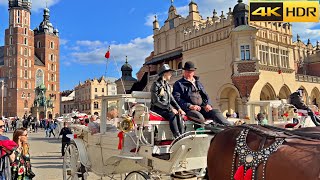 Poland  Krakow Walking Tour  Summer 2023  4K HDR 60 FPS with Drone Shots [upl. by Ede]