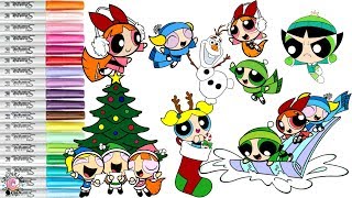 Powerpuff Girls Coloring Book Compilation Winter Christmas Coloring Book PPG  SPRiNKLED DONUTS [upl. by Landers]