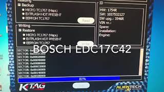 BOSCH ECU EDC17C42 KTAG READING CLONE [upl. by Nimsaj853]