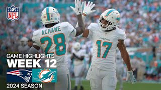 New England Patriots vs Miami Dolphins Game Highlights  NFL 2024 Season Week 12 [upl. by Ycniuqal]