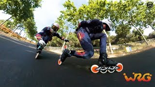 Fastest inline speed downhill skating at WRG Barcelona [upl. by Elonore172]