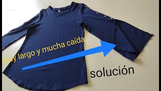 Cómo volver mangas 34 a una remera de hilo de mujer👕💙 [upl. by Vandyke]