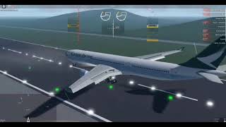 FLIGHTLINE ROBLOX  Landing at JTPH Airport with A330 Cathay Pacific [upl. by Echikson]