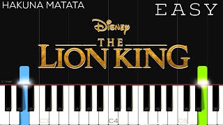 Hakuna Matata  Disney’s The Lion King  EASY Piano Tutorial [upl. by Yror774]