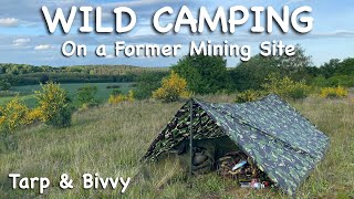 Wild Camping on an Old Coal Mine  Tarp and Bivvy Bag  WILD CAMPING UK [upl. by Min]