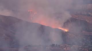 Crews battle massive brush fire surrounding homes in Riverside County [upl. by Armahs782]