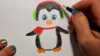 🐧 Pinguin zeichnen lernen  how to draw a Penguin  как нарисовать пингвина [upl. by Barcellona]