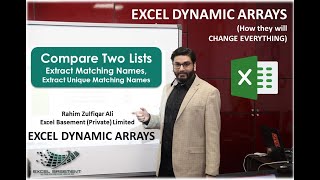 Compare Two Lists amp Extract Matching  Common Names in Separate Column Unique Match Names in Excel [upl. by Nahtam]