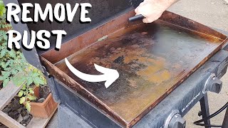 How to clean a Rusty Blackstone Griddle [upl. by Anauqcaj]