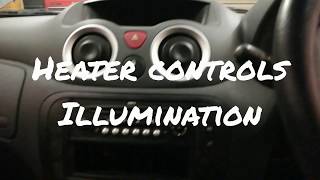 Citroen C3 Heater Controls Illumination Fix  Replace Light Bulbs [upl. by Neehcas]