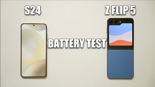 Z Flip 5 VS Galaxy S24 BATTERY TEST [upl. by Ahcsat]