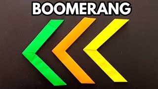 HOW TO MAKE AN ORIGAMI BOOMERANG  FLYING AND RETURNING [upl. by Alexandrina]