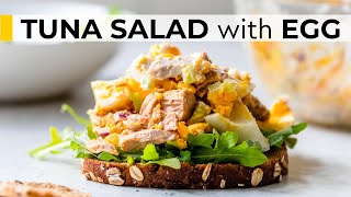 TUNA EGG SALAD RECIPE  easy healthy lunch idea [upl. by Garnette]