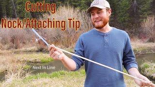 How to Make Arrows 3 Cutting NockAttaching Arrow Tip [upl. by Kimberley141]