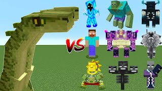 Minecraft  Hydra vs All Boss Mobs  Hydra vs Wither vs Warden vs Ferrous  Mob Battle [upl. by Eenolem]