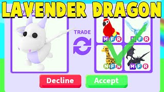 Trading NEW LAVENDER DRAGON in Adopt Me [upl. by Naujat530]