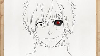 How to draw KEN KANEKI KAKUJA Tokyo Ghoul  step by step slowly and EASY for beginners [upl. by Louisette729]