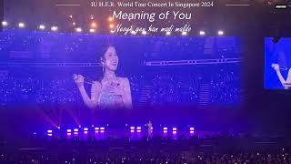 IU Meaning of You Live Performance at IU HER World Tour Concert in Singapore 2024 [upl. by Petromilli439]