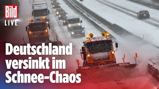 🔴 Deutschland im SchneeChaos So ist die Wettersituation in Teilen des Landes  BILD Live [upl. by Hploda]