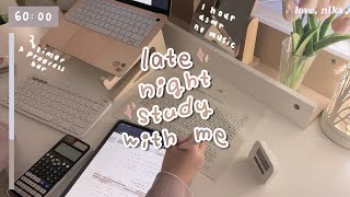 1 HOUR real time late night study with me 1 no music 🌙 ipad keyboard  pencil asmr bg noise [upl. by Genevieve]