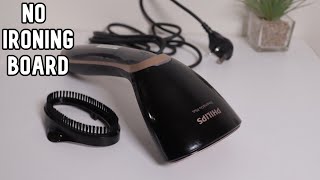 Philips Steam and Go Plus Handheld Clothes Steamer Review amp Demonstration [upl. by Atwahs]