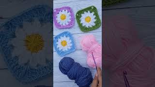 Perfect to crochet on summer Daisy Granny Square 🌼 [upl. by Riddle519]