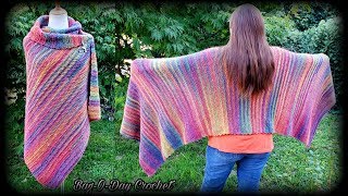 How To Crochet An Easy Rectangle Shawl  A Night At The Opera  Bagoday Crochet Tutorial 631 [upl. by Suirada]