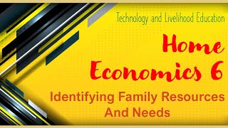 TLE 6 Home Economics 1 Identifying Family Resources and Needs [upl. by Ahsiyk636]