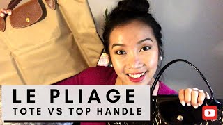 LONGCHAMP LE PLIAGE  COMPARISON  TOTE VS TOPHANDLE  LARGE VS MEDIUM [upl. by Mcleroy]