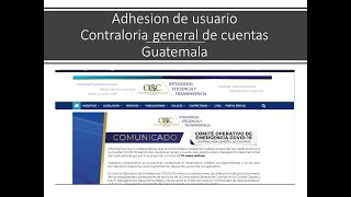 Adhesión de usuario Contraloría general de cuentas 2021 [upl. by Beckerman]