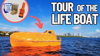 WHATS INSIDE A LIFEBOAT  LIFEBOAT TOUR  ABANDON SHIP [upl. by Kono]