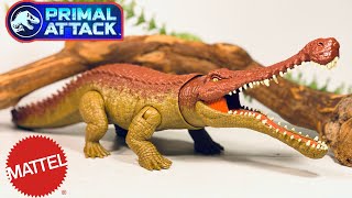 Mattel Primal Attack Sarcosuchus Massive Biters Review Jurassic World [upl. by Myers]