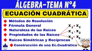 🎯ECUACIONES CUADRÁTICAS  PARTE IIIÁLGEBRA [upl. by Charisse]