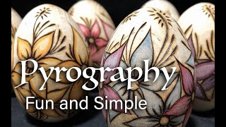 Fun and Easy Pyrography For Beginners  Decorated Eggs  Pyrography Tutorial [upl. by Hawley878]