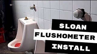 COMMERICIAL PLUMBING REPAIRS SLOAN URINAL FLUSHOMETER INSTALLED [upl. by Yeclek404]