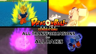 DBOG  Dragon Ball Online Generations All Transformations for All Races [upl. by Alejandra720]