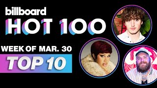 Billboard Hot 100 Top 10 Countdown For March 30th  Billboard News [upl. by Arliene467]