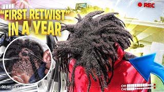 CRAZY Dreadlock Transformation  First ReTwist After A YEAR [upl. by Llyrpa]