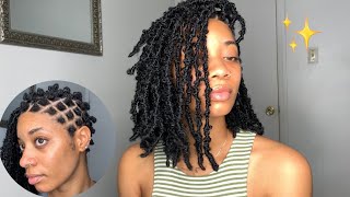 Butterfly Locs on Short Natural Hair 🦋  TWA ✨ [upl. by Atteuqal359]