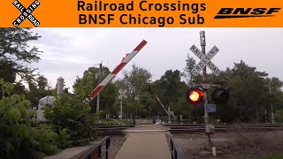 Railroad Crossings of the BNSF Chicago Sub [upl. by Norabel]