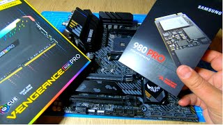 How to install Samsung 980 PRO PCie 40 NVMe SSD M2 on Asus TUF GAMING B550M PLUS wifi Corsair Ram [upl. by Aubigny]