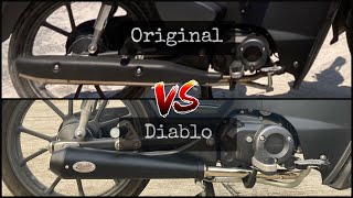 Honda Supercub C125 Comparison between Original Exhaust vs Diablo Exhaust [upl. by Condon985]