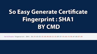 So Easy Generate Certificate Fingerprint SHA1 For Firebase Using CMD [upl. by Ttevy369]