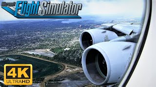 Microsoft Flight Simulator 2020 NEW A380800 4K EXTREME REALISM GRAPHICS LANDING IN NEW YORK [upl. by Nilrac]