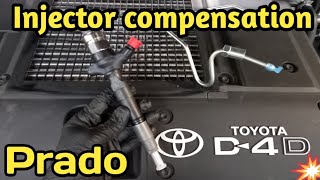 INJECTOR REPLACEMENT PRADO 1201KD ENGINE TOYOTA compensation code [upl. by Morse]