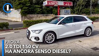 Audi A3  Prova del DIESEL 20 TDI da 150 CV 2022 [upl. by Kermit]